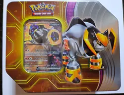 Pokemon Paradox Destinies Iron Boulder ex Tin w/5 Booster Packs New/Sealed - Image 1