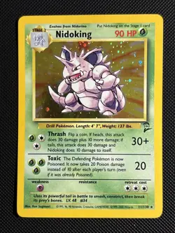 2000 Pokemon Game Base Set 2 11/130 Nidoking Holo - Image 1