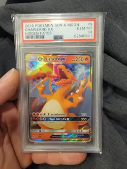 2019 Pokemon Sun & Moon #9 Charizard Gx Hidden Fates PSA 10 - Image 1