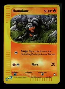 Houndour 86/147 Aquapolis 2002 Reverse Holo E-Series Vintage Pokemon Card TCG - Image 1