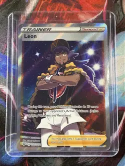 Pokemon TCG Leon Full Art Trainer Holo Ultra Rare Card 182/185 Vivid Voltage - Image 1