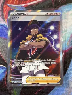 Pokemon TCG Leon Full Art Trainer Holo Ultra Rare Card 182/185 Vivid Voltage - Image 2