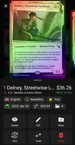 MTG Delney, Streetwise Lookout Murders at Karlov Manor Foil Card 337 - Image 1