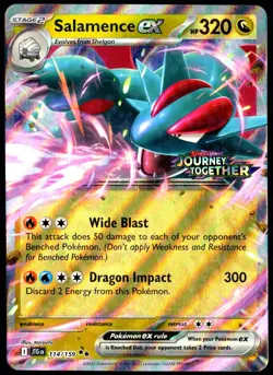 Pokemon TCG Salamence ex 114/159 2025 Journey Together Stamped Promo Card - NM - Image 1
