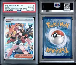Pokemon TCG Hilda Trainer Card White Flare FA Full Art Holo 171/086 PSA 10 - Image 3