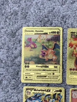 Set of 4 Charizard Gold Foil Fan Art Display Cards - Image 2