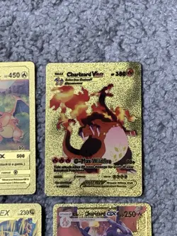 Set of 4 Charizard Gold Foil Fan Art Display Cards - Image 3