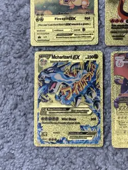 Set of 4 Charizard Gold Foil Fan Art Display Cards - Image 4