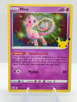Mew Holo 11/25 Celebrations 25th Anniversary Pokemon TCG Single Card ENGLISH NM - Image 1