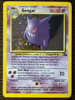 Gengar 5/62 Pokemon Fossil Unlimited Holo Rare Card WOTC MP - Image 1