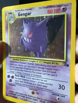 Gengar 5/62 Pokemon Fossil Unlimited Holo Rare Card WOTC MP - Image 2