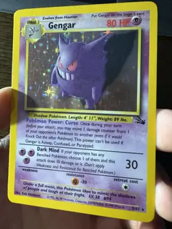 Gengar 5/62 Pokemon Fossil Unlimited Holo Rare Card WOTC MP - Image 3
