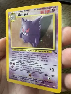 Gengar 5/62 Pokemon Fossil Unlimited Holo Rare Card WOTC MP - Image 4