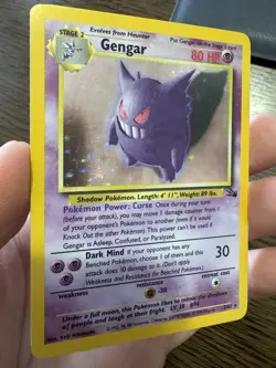 Gengar 5/62 Pokemon Fossil Unlimited Holo Rare Card WOTC MP - Image 5