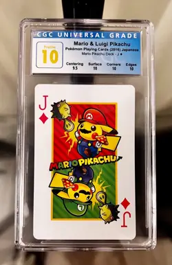 Pokemon Mario Pikachu - Jack of Diamonds Super Rare Card slab ONE OF A KIND! - Image 1