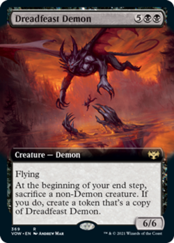 1 x Dreadfeast Demon - Foil - Extended Art - Innistrad: Crimson Vow - Light Play - Image 1