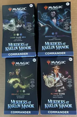 MTG Magic the Gathering MURDERS AT KARLOV MANOR 4 Deck COMMANDER SET Sealed New - Image 1
