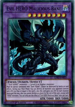 Yugioh Evil HERO Malicious Bane LDS3-EN033 1st Edition Ultra Rare NM - Image 1