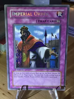 Yugioh Imperial Order PSV-104 Secret Rare 1st Edition Moderate Play - Image 1