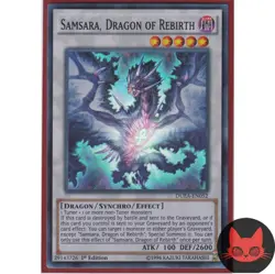 Yugioh Samsara, Dragon of Rebirth DUEA-EN052 Super Rare 1st Edition NM - Image 1