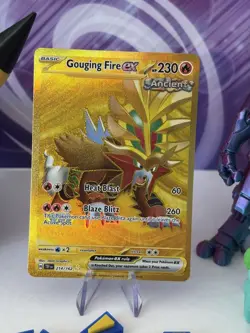 Pokemon Card TCG Gouging Fire EX 214/162 Temporal Forces Hyper Rare NM UK seller - Image 2