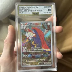 AGS 10 GEM MINT Braviary 076/064 AR Art Rare Paradise Dragona sv7a Pokemon Card - Image 1