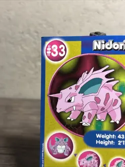 NIDORINO #33 - POKETRIVIA POKEMON THE FIRST MOVIE CARD BURGER KING-NM!! - Image 2