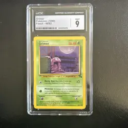 1st Ed Grimer Non-Holo 1999 WOTC Pokemon Card 48/62 Fossil Set CGC 9 MINT - Image 1