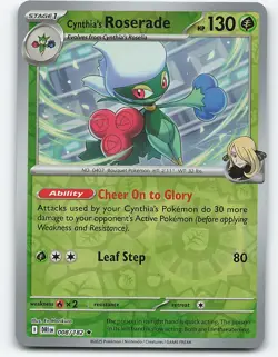 Cynthia's Roserade #008/182, Reverse Holo Pokemon card - Image 1