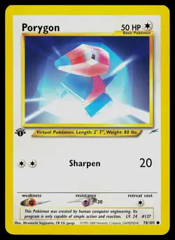 Pokemon Card - Porygon Neo Destiny 1st Edition 78/105 Common - Image 1