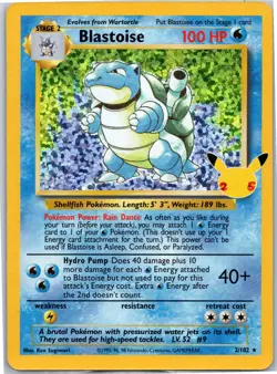 Blastoise Celebrations: Classic Collection 2/102 Pokemon Card NM - Image 1