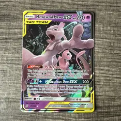 Pokemon TCG Mewtwo & Mew GX Full Art Holo Card 71/236 Unified Minds - Image 1