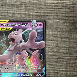 Pokemon TCG Mewtwo & Mew GX Full Art Holo Card 71/236 Unified Minds - Image 3