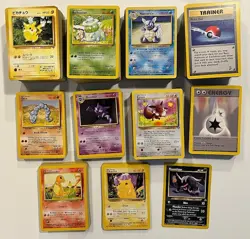 Pokemon Card Lot 500+ Vintage WOTC Base Era + Japanese Commons/Uncommon LP-HP - Image 1