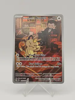 Pokemon TCG Team Rockets Meowth Card 203/182 Destined Rivals Ungraded Fast Ship - Image 1