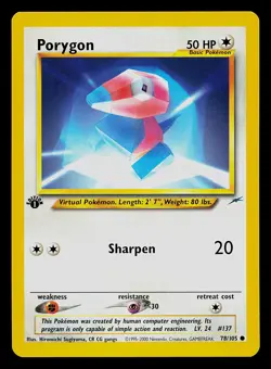 Pokemon Card - Porygon Neo Destiny 1st Edition 78/105 Common - Image 1