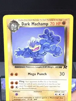Pokemon Card Dark Machamp 27/82 Team Rocket Non Holo WOTC Light Play - Image 2