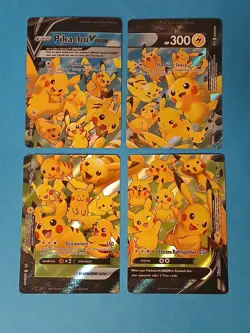 Pokemon Sword & Shield Celebrations Pikachu V-Union Black Star Promo Cards x4 - Image 1