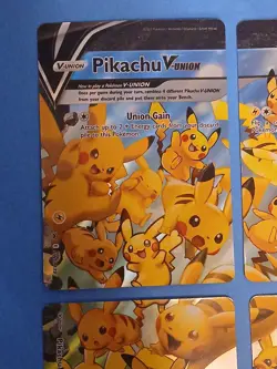 Pokemon Sword & Shield Celebrations Pikachu V-Union Black Star Promo Cards x4 - Image 2