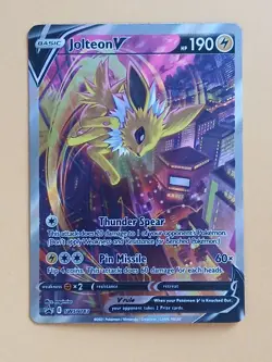 Pokemon Sword & Shield Collection Box Promo Card Jolteon V SWSH 183 Alt Art - Image 1