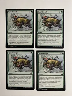 4x Mtg Ikoria Lair Of Behemoths Ram Through NM/M Magic the Gathering - Image 1
