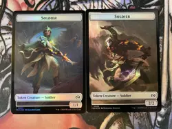 X2 Soldier Double-Sided Token FOIL #4/#5 NM/M Tarkir Dragonstorm MTG Magic - Image 1