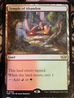Temple of Abandon NM/M Unspecified Set MTG Magic Card EDH Scryland Rare Gruul - Image 1