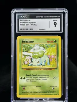Bulbasaur #44 Base Set 1999 Pokemon Game CGC 9 🍃 - Image 1