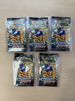 Pokemon Crown Zenith Factory Sealed Booster Packs Lot Of 5 - Image 1