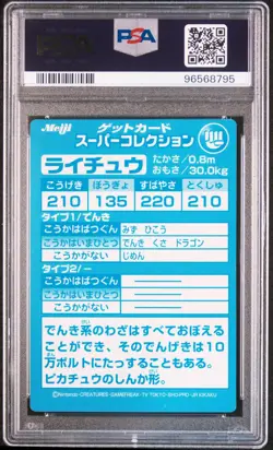 PSA 9 RAICHU 1999 POKEMON JAPANESE MEIJI PROMO EMBOSSED - Image 2