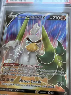 PSA 10 Galarian Sirfetch’d V 174 Full Art Holo 2020 Pokemon SWSH Vivid Voltage - Image 2