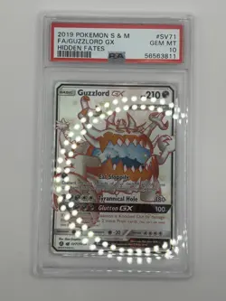 2019 POKEMON SUN & MOON HIDDEN FATES #SV71/SV94 GUZZLORD GX SHINY RARE PSA 10 - Image 1