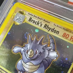 2000 Pokemon Gym Heroes Brock's Rhydon Holo 2/132 PSA 8 NM-MT Nice Swirl! - Image 3