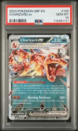 2023 Pokemon Obsidian Flames - Charizard ex 125/197 - PSA 10 GEM MT - English - Image 1